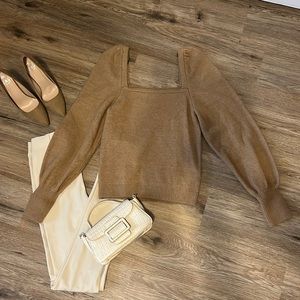 H&M camel knit sweater